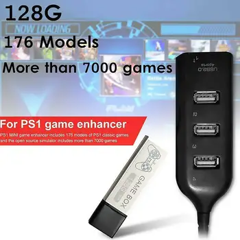 128G Spil Enhancer Kilde Simulator Expansion Pack Indbygget 7000 Spil til PS1 Mini DN Spil Box Tilbehør Holdbar