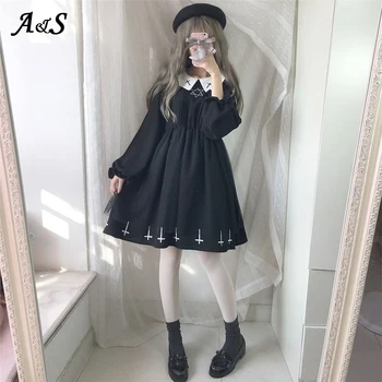 Gothic Lolita Kjole Harajuku Mode På Tværs Af Cosplay Kvindelige Kjole Japansk Bløde Søster Stil Stjerne Tyl Kjole Sød Pige Streetwear