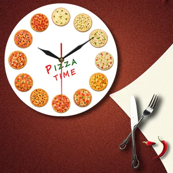 Tid Til Forskellige Smag Pizza Vægur Italien Restaurant Køkken Indretning Napolitansk Stil Italiensk Mad Væg Kunst Gastronome Gave