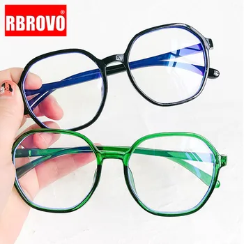 RBROVO 2021 Retro Kvinder Nærsynethed Briller Anti-blå Lys Fladskærms Spejl Briller Overdimensioneret Ramme Nærsynet Recept Briller