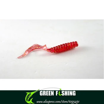 Gratis forsendelse 4cm 500pcs/masse Grub fiskeri lokker bløde kunstige fiskeri lokker enkelt cirkel hale larver