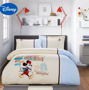 Disney peter plys talsmanden sengetøj sæt kids- egyptain bomuld bed sæt broderet queen size hjem tekstil-4/5pc piger