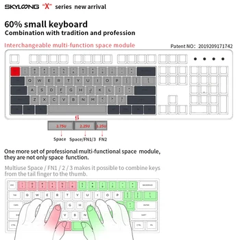 Kailh gk61x 60% KIT pcb 64keys custom mekaniske tastatur rgb switch lysdioder hot swapping stik type c split mellemrumstasten
