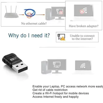 USB-WiFi-Adapter, USB / Ethernet-WiFi 600Mbps 5 ghz Lan USB Wi-Fi-Adapter PC Antena Wi Fi Modtager AC Trådløse netværkskort