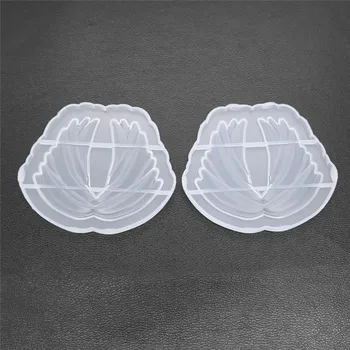 2020 Nye Fjer Vinger borddekoration Skimmel Coaster Sæt Silikone Forme Til Harpiks Crystal DIY UV-Lim, Epoxy Harpiks Skimmel