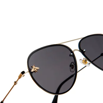 Luksus Bee 2019 Pilot Solbriller Kvinder Fashion Nuancer Metal Ramme Vintage Mærke Briller Til Mænd Designer Mand Kvinde