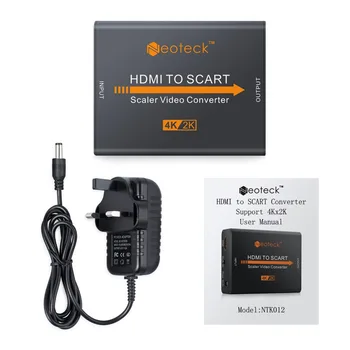 ESYNiC 4K HDMI til SCART Converter HDMI-Video Audio Signal til SCART Komposit Video-FL/FR Stereo Audio Converter Understøtter NTSC PAL