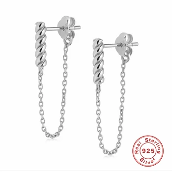 ROXI Blank Spiral Design-Stud Øreringe til Kvinder Smykker Kæde, Øreringe og Piercing 925 Sterling Sølv Øreringe Orecchini