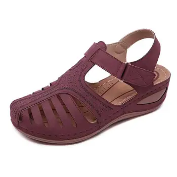 2020 Kvinder Sandaler Sommer Damer Behagelig Rund Tå Ankel Hule Sandaler Kvindelige Blød Tunge Sko Drop shipping Plus Size 35-43