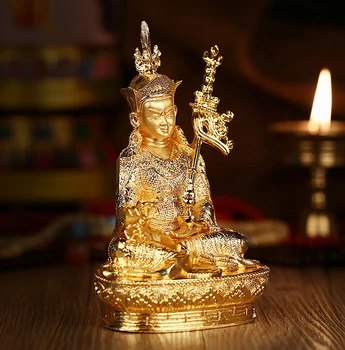 15CM høje # Greco-Buddhistisk HJEM, KONTOR Talisman effektiv Beskyttelse af familien # Nepal, Tibet, Indien Padmasambhava Buddha statue