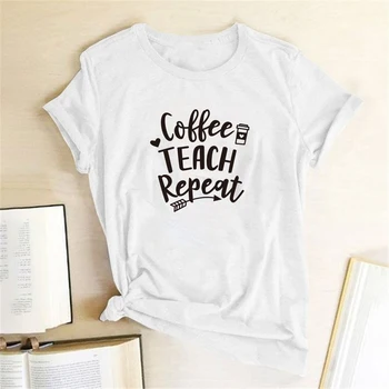 Og Undervise Gentag Print T-shirts Kvinder 2020 Modetøj Sommer-Shirts til Kvinder Dame Tøj Toppe Graphic Tee Shirt
