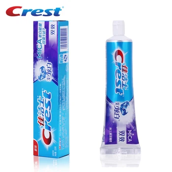 Crest Tandpasta Hvid Glimmer Dobbelt-Effekt Fluorid Kridtning Tandpastaer Langvarig Mint Smag Trækul Tandpasta 120 g*2