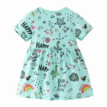 SAILEROAD Sommer Kjole Pige 2020 Dinosaur Print Tøj til Børn, festkjoler Bomuld Liittle lille Barn Tøj Baby Kjoler
