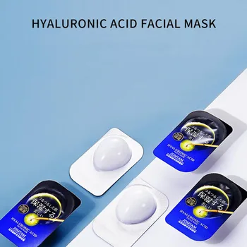 8stk Hyaluronsyre Gær Fugtgivende ansigtsmaske Anti-Aging Fugtgivende Olie-kontrol Forfriskende Og Foryngende Ikke-vask Maske
