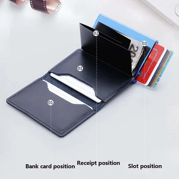 Maideduod RFID Blokerer Ægte Læder kreditkortholderen Aluminium Metal Business-ID-Kortholder Slank-Kort Sag Mini Walle