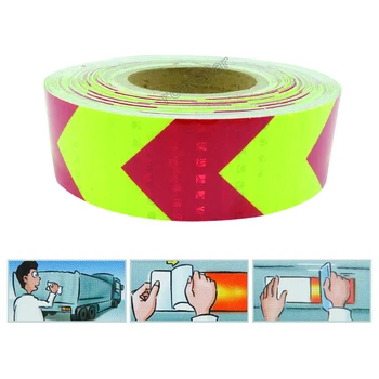 3M gul rød pil PET Reflekterende Tape Reflekterende Sikkerhed Advarsel Tape God Tyktflydende Vandtæt Lang Levetid
