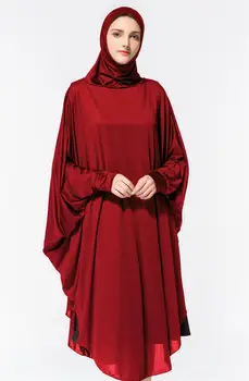 Kalenmos Arabiske Muslimske Kvinder Bøn Tøjet Flagermus Ærme Hætteklædte Tilbedelse Thobe Kjole Bøn Mellemøsten Robe Islamiske Abaya Hijab Kjole