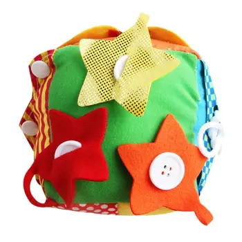 Nye Baby Tidlig Pædagogisk Legetøj Baby Læring Montessori Toy Klud Lære At Klæde Cube Fyldte Rasle Pædagogiske Lille Barn Legetøj