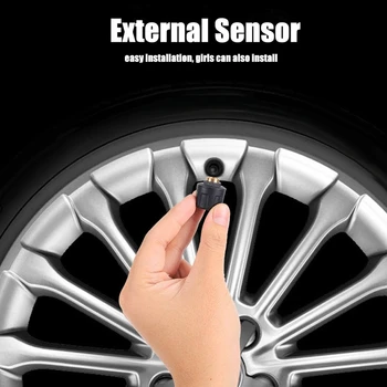 Bil Sol Smart TPMS-Tire Pressure Monitoring System Digital LCD-Display Sikkerhed Alarm 6-Hjul, Sensorer 122PSI 8,5 Bar