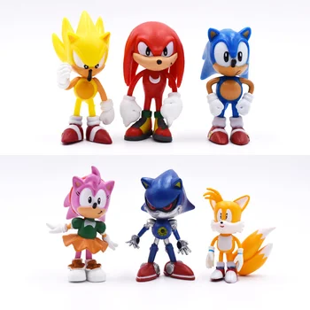 Sonic 6piece/set Dukke Anime Figur Legetøj 4st Generation Boom Sjældne Dr Eggman Skygge PVC-Legetøj Til Børn-Tegn, Gift 4-7cm