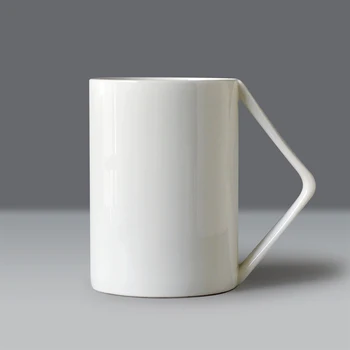400ML, plain hvid benporcelæn nespresso kaffe krus, det nye design lige-vinkel håndtag, mumi kop vand, keramisk krus bone china