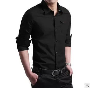 Mænd Shirt I 2020 Spring Nye Mænd Mode Solid Farve Slim Fit Skjorte Casual Business langærmet Skjorte Mærke Camisa Masculina