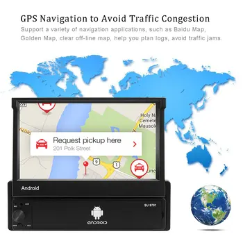 Podofo Car Multimedia Afspiller Udtrækkelig Android Wifi GPS-Ekstraudstyr Autoradio 1 Din Touch Screen Stereo Receiver Støtte Kamera