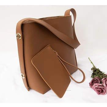 Likethis efterår og vinter damer spand PU skulder taske Brand design luksus enkelt skulder stor kapacitet messenger tasker til kvinder