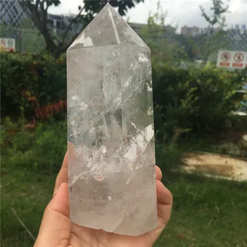 1stk 800g stor størrelse naturlig klar quartz krystal wand punkt reiki helbredende krystaller til boligindretning hjælpe med meditation
