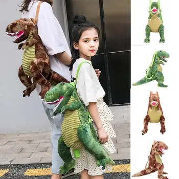 Kreative 3D-Dinosaur Rygsæk Søde Dyr Tegnefilm Plys Rygsæk Dinosaurer Taske til Børn Børn Gaver rejsetasker