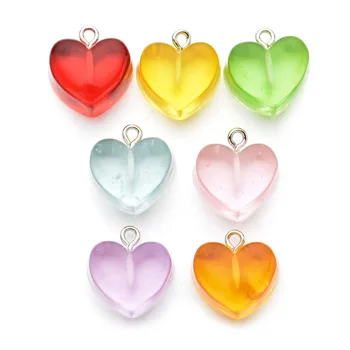 16 * 18 * 10mm Farve Gennemsigtig Dejlige Plast Kærlighed Charme DIY-at Lave Øreringe-Halskæde, Smykker, Tilbehør, Nye Mode
