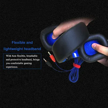 LED Gaming Headset hovedtelefoner til PC-Hovedtelefon med Mikrofon med USB-Volumen Kontrol kablede hovedtelefoner 3,5 mm gaming headset