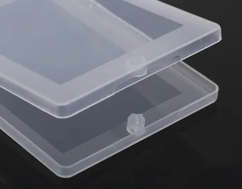 Nye gennemsigtige plast rektangulære kort sag flip U-fladskærms trompet dele af plast box Business Card box 10stk / masse gratis fragt