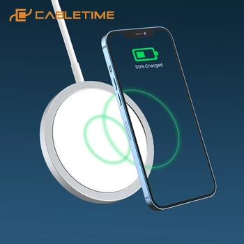 CABLETIME Trådløse Oplader 15W Magnetiske Qi USB-C Adapter til iPhone 12 Pro Max antal Trådløse Oplader C383
