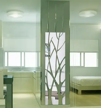 Moderne Spejl Stil Aftagelige Mærkat Træ Kunst Vægmaleri Wall Stickers Hjem Room Decor