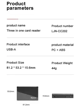 LLANO USB 3.0 Kortlæser 3 i 1 Kortlæser SD Micro SD-TF JF Compact Flash-Kort Adapter til Bærbar Multi Kortlæser USB 3.0