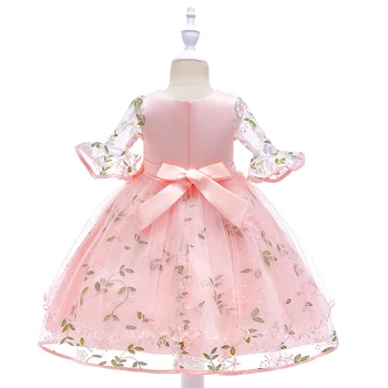 Mode Børns kjole Knæet Længde Med Pearl Piger Børns Aften Bold Kjoler Til Bryllup Prinsesse Kjole til Eksamen