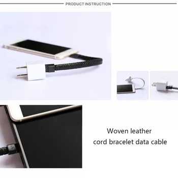 Bærbare Sport Flettet Armbånd Opladning via USB Data Kabel Ledning til Type-C/ Androider/ Apple SEC88