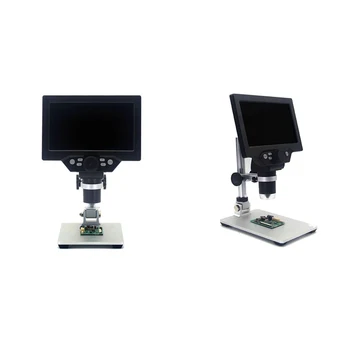 G1200 Digital Mikroskop 7 Tommer Store Farve Sn Stor Base LCD-Display 12MP 1-1200X Løbende Forstærkning nifier med En