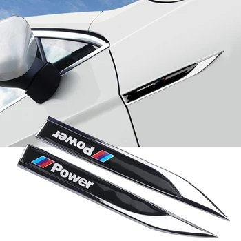 1 Par 3D Power Metal Logo Bil Styling Fender Side Mærkat Bag Kuffert Decals Til BMW M Mærkat X1 X3 X4 X5 X6 X7 E46 E90 F20 E60