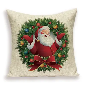 Glædelig Jul Pudebetræk Farverige Juletræ Pudebetræk Hjorte Linned Hjem Dekorative Sofa Puder Dækker Puder Kissen