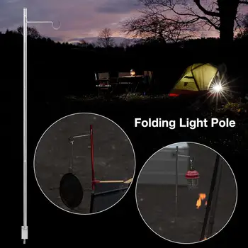 2020 Camping Tabel Folde Lampe Pole Bærbare & Letvægts Aluminium Holdbar Lampe, Lanterne Til Picnic Vandring Backpacking