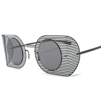 Nye Overdimensionerede Mesh Solbriller Kvinder Personlighed Spejle Vintage til Unisex Reflekterende Runde Linse solbriller Kvindelige Oculos UV400