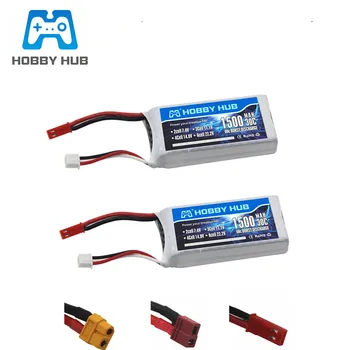HOBBY HUB 3S 11.1 v 1500mAh 30C LiPo Batteri 11,1 v Genopladeligt batteri, T/XT60/JST Stik Til RC Bil, Fly, Helikopter dele