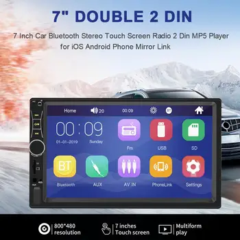 Car Radio 2, Din-Car Multimedia-Afspiller, en Bluetooth-Mp5 Stereo-Afspiller Bil Radio Autoradio Spejl Link MP5 Afspiller Med Bag Kameraet