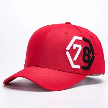 Nyt Nummer 78 Baseball Cap Mænd, Kvinder Mode Afslappet Sports Far Hat Rød Sort 2 Farver