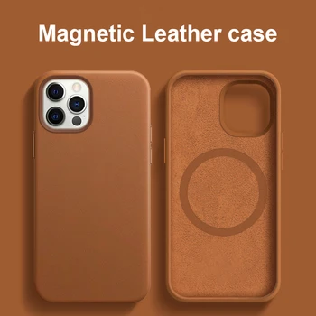 Magnetisk Læder taske Til iPhone 12Pro Sager, der Understøtter Trådløs Opladning Cover Til iPhone 12 Pro/Max/Mini Anti-banke Tilbage Dækker