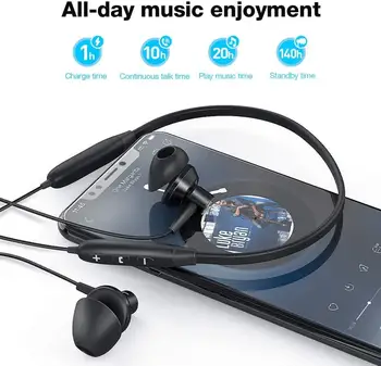 SoundMAGIC S20BT Hovedtelefon Bluetooth Trådløst Headset Magnetiske Neckband Hovedtelefoner IPX6 Vandtæt Sport HiFi Stereo Hovedtelefoner