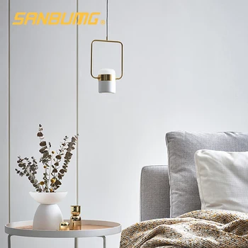 SANBUGM minimalistisk bar restaurant multi-head molekylær roterende pendel lamper Nordiske soveværelse sengen metal vedhæng lys