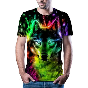 2020 hotteste ulv / tiger T-shirt mandlige animationsfilm T-shirt Kina 3d printet T-shirt hip-hop T-shirt cool mænd ' s nye sommer i stor størrelse